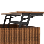 39.4" Farmhouse Lift Top Coffee Table with Hidden Storage, Rustic Brown - Image 21