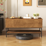 39.4" Farmhouse Lift Top Coffee Table with Hidden Storage, Rustic Brown - Image 4